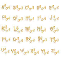 wholesale Metal: 925 Sterling Silver Alibaba International Station Exclusive 26 Letters Shiny Zircon Ear Studs Light Luxury Micro-Inlaid Personality Ear Pin-Y 925 silver