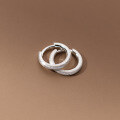 wholesale S925 Sterling Silver Brushed Round Ear Cuff Minimalist Niche Design Elegant Earrings for Women M04055-0-0