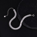 Sterling Silver Pearl Bead Cubic Zirconia Bracelet, 2025 New Women's Gift-0-3