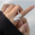 wholesale 990 Pure Silver Nalan Silver Phoenix Tail Ring, Chinese Style Peacock Adjustable Ring, High-End Index Finger Ring R00711-0-1