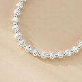 wholesale S925 Silver minimalist sweet ins-style niche design delicate cat-eye bead silver bead bracelet S7985-0-4