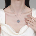 S925 Sterling Silver Moissanite Sunflower Necklace-0-2