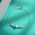 wholesale S925 Sterling Silver Moissanite Simple Bracelet Fashion Versatile Hand Jewelry Manufacturer Wholesale Gift for Girlfriend's Birthday-0-2