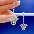 wholesale S925 silver jewelry new crown tassel earrings for women, simple and elegant long drop earrings-0-2