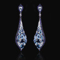 wholesale S925 Sterling Silver Inlaid with Natural Topaz Earrings, Exquisite and Extraordinary Personality, Luxurious Crystal Gemstone Earrings-0-0