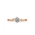 Champagne Gold Plated Silver Moissanite Princess Crown Ring-0-3