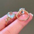 wholesale S925 Sterling Silver Plated 18K Gold Blue Zircon Starry Ring, Exquisite and Ethereal Luxury for Women-0-5