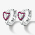 wholesale 925 Sterling Silver Heart Zircon Ear Studs Simple and Elegant High-End Sense Diamond Inlaid Ring Silver Jewelry Valentine's Day Gift-0-9