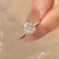 S925 Silver French Luxury Style Oval Pink Diamond Ring-White Diamond  HK Number 19#