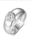 wholesale S925 Silver Heart-Shaped Moissanite Women's Ring, Popular Thick Band Ring, Fashionable-0-6