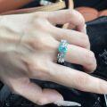 wholesale S925 Sterling Silver Flower Fairy Blue Hydrangea Paraiba Ring Vintage Luxury Fashion High-End Exquisite Diamond Ring-0-3