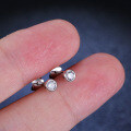Sterling Silver T&Co Bubble Earrings with Moissanite for Women-0-3