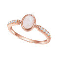 wholesale Rose gold plated S925 sterling silver inlaid with natural moonstone ring, fashionable and unique, elegant and luxurious-0-0