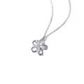 wholesale 925 Sterling Silver Forest-inspired Petal Necklace for Women, Simple and Fresh Sweet Zircon Style, Gift for Girlfriend or Best Friend Collarbone Chain-0-4