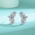 wholesale S925 Sterling Silver Cross-Border Moissanite Star Earrings for Women, High-End Five-Pointed Star Ear Studs Wholesale-0-1