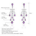 wholesale Designer-style luxurious gemstone earrings, French romantic high-end S925 silver natural amethyst earrings-0-0