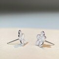 wholesale S925 Silver H-style Floral Earrings with Petal Studs, Full of Diamonds, Elegant and High-End Design, New Release-0-3
