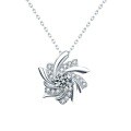 S925 Sterling Silver Windmill Necklace with Moissanite Pendant,-0-4