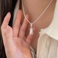 wholesale S925 Sterling Silver Peanut Pendant Women's Small Luxury DIY Necklace Elegant Fashion New High-end-0-3