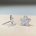 wholesale S925 Silver H-style Floral Earrings with Petal Studs, Full of Diamonds, Elegant and High-End Design, New Release-0-2