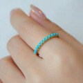 wholesale S925 Silver Vintage French Style Turquoise Minimalist Stacking Ring Elegant Band Live Streaming Supply Chain-0-1
