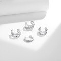 wholesale S925 silver plated with 18k gold Korean minimalist ear cuff for women without piercings, set with moissanite, stackable earrings-0-2