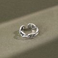 wholesale S925 Sterling Silver AR1224 Korean Designer Vintage Pig Nose Open Ring for Women-0-0