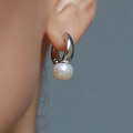 wholesale 925 Sterling Silver Pearl Earrings with Natural Freshwater Round Pearls, Ins Style Light Luxury Ear Clips for Women-0-3