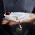 wholesale DIY Natural Hetian White Jade 6mm Multi-Strand Bracelet, Original White Jade Beaded Bracelet, Supports Re-inspection-0-3