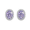 wholesale 925 Sterling Silver Oval Moissanite Earrings Women Summer New Fashion Ins Versatile Ear Cartilage Studs Simple High-end Earrings-0-9