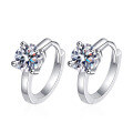 wholesale S925 Sterling Silver Minimalist Ear Clips for Women, Dainty Moissanite Earrings, Elegant Ear Jewelry Wholesale for Girlfriends and Best Friends-0-4