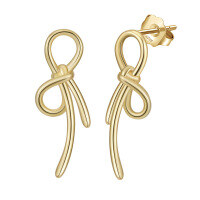 wholesale S925 Silver Ultra Sparkly Bow Earrings, Minimalist Luxury Ear Piercing Women's Jewelry Wholesale-Gold Bow Earrings 925 Silver