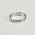 wholesale S925 Sterling Silver Namo Amitabha Buddha Ring, Retro Minimalist Adjustable Index Finger Ring, Small and Unique-0-5