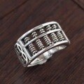 wholesale Metal material, cross-border bestseller wealth and luck attracting vintage Chinese style abacus ring retro antique finish adjustable open ring good luck jewelry-0-2