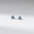 wholesale S925 Sterling Silver Fresh and Sweet Ins Style Blue Three-Petal Flower Diamond-Inlaid Iris Earrings M06414-0-4