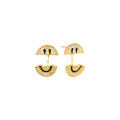 wholesale S925 Sterling Silver Smile Earrings for Women, Korean Style Elegant and Minimalist, Unique Design Yellow Round Emoticon Smiley Face Earrings-0-5