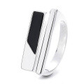 wholesale S925 Sterling Silver Double Layer European and American Fashion OL Minimalist Ins Geometric Rectangle Personality Elegance Ring-0-4