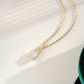 14K Gold Plated 925 Silver Full Moissanite Emerald Pendant Necklace-0-2