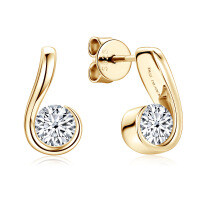 S925 Sterling Silver Square Stud Earrings with Moissanite-Style W [Clearance Sale with Free Shipping] Moissanite