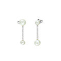 wholesale 925 Sterling Silver Geometric Pearl Stud Earrings for Women, Simple and Versatile Zircon Earrings, Dunli New Style Wholesale-0-1