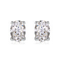 wholesale 925 Silver New 1ct VVS1 Colored Moissanite Oval Earrings by Yuntong Jewelry Cross-Border Hot Seller-0-2
