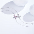 wholesale S925 Sterling Silver Cross Bracelet for Women, European and American Style Luxury Bracelet, Small Fragrance Style Best Friend Chain, Cross-Border New Accessory-0-2