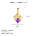 wholesale S925 Sterling Silver French Retro Irregular Heart Pendant Necklace With Inlaid Rhombus Color Zircon-0-6