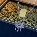 wholesale  999 Silver Maker's Auspicious Cloud Peace Lock Necklace for Women, Fashionable and Minimalist, Niche National Trend Design, High-End Sense Longevity Lock-0-2
