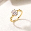wholesale S925 Silver Oval Moissanite Ring with Leaf Inlay, Niche Design Bestseller-0-1