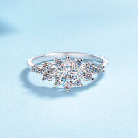 wholesale S925 Sterling Silver Moissanite Ring for Women, Square Geometric Design, Minimalist Cold Sense, Light Luxury Gift for Girlfriend-Zircon 5.5*5.5M 15