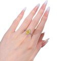 wholesale S925 Silver Zhuo Zhifan New 7*11 Waterdrop Yellow Diamond Radiant Ring for Women Cross-Border Dropshipping-0-4