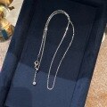 wholesale S925 sterling silver gold-plated adjustable slide chain necklace for women, universal for pendants-0-1
