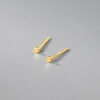 wholesale S925 silver small and delicate earrings for ear care, round stud earrings for women, Japanese and Korean style, summer fresh ear accessories M00296-S925 silver pair with gold (without silver ear plugs)>925 silver