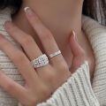wholesale S925 Sterling Silver Handmade Wire-Wrapped Open Ring for Women, Korean Minimalist Stylish Viral TikTok Ring-0-4